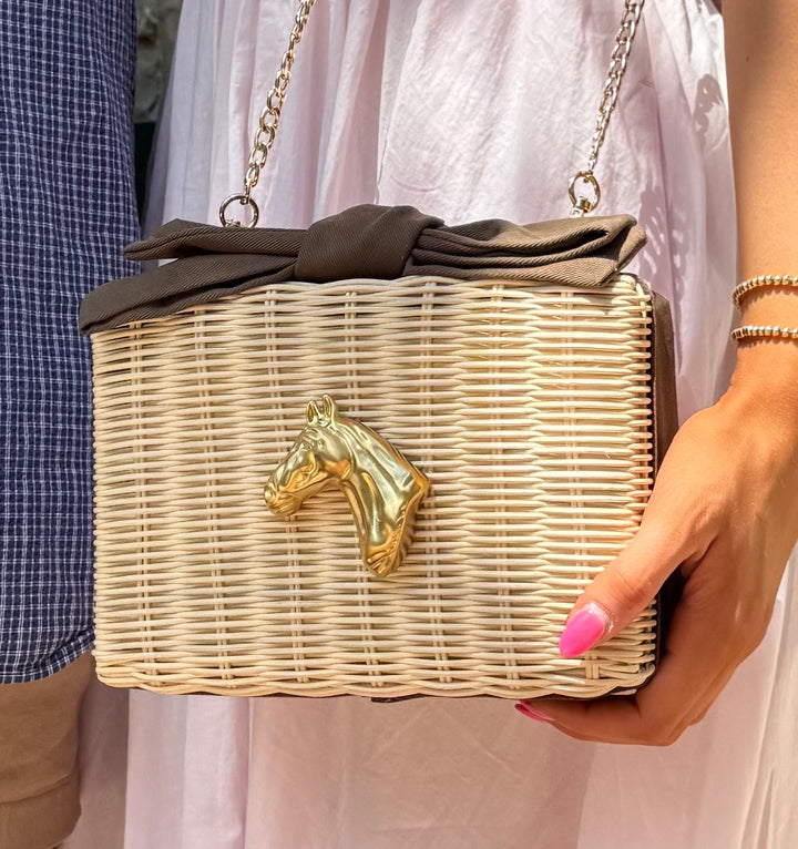 Derby Bow Clutch - Brown