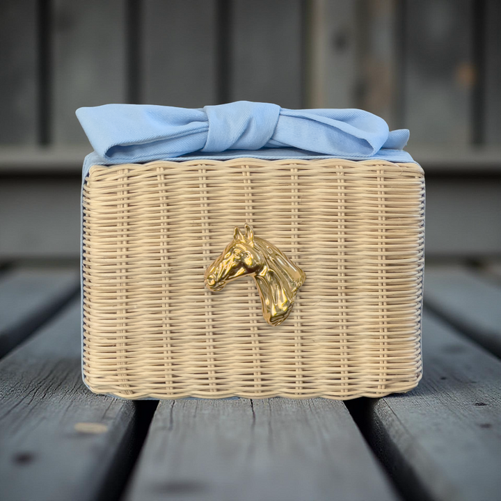 Derby Bow Clutch - Sky Blue