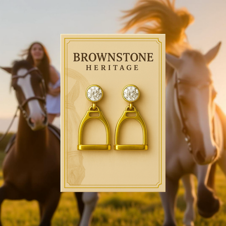 Gilded Stirrup Earrings