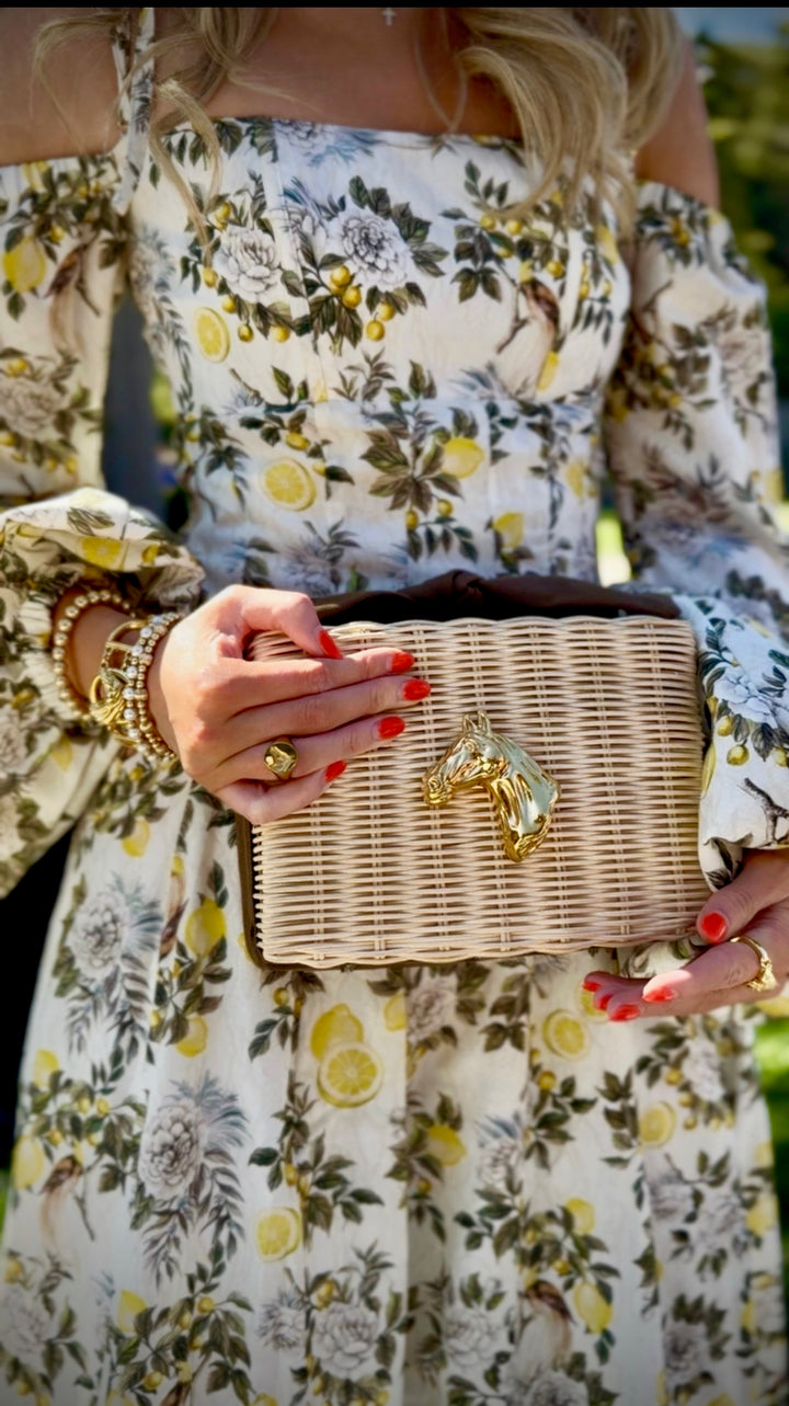 Derby Bow Clutch - Brown