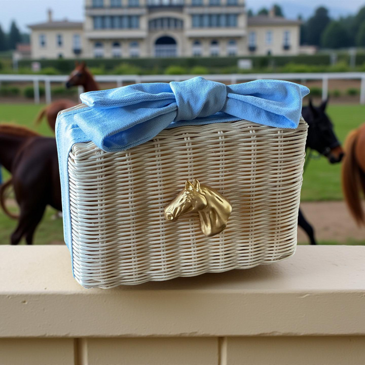 Derby Bow Clutch - Sky Blue