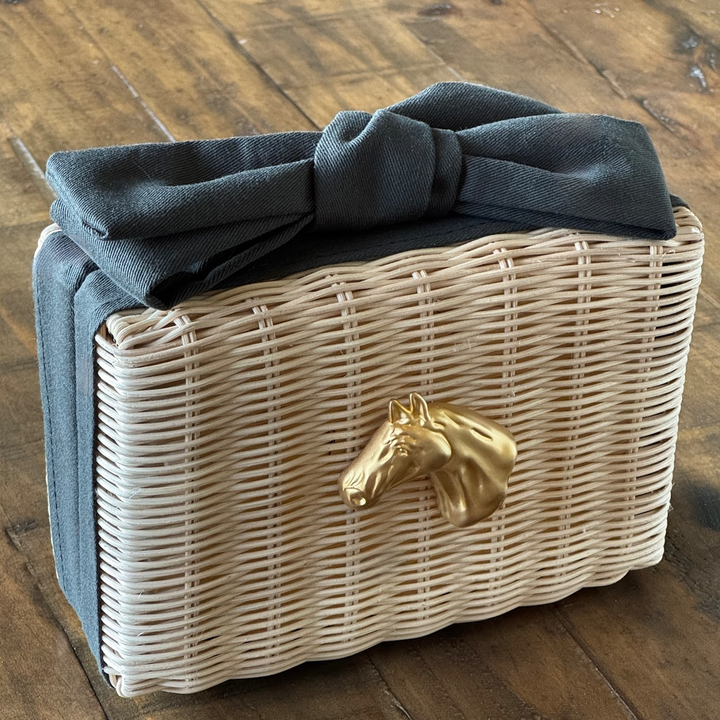 Derby Bow Clutch - Charcoal